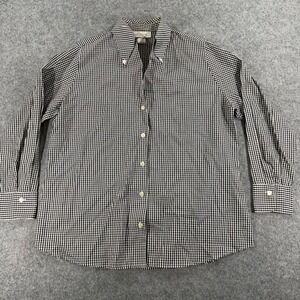 Antonelli Camicie Womens Black Gingham Cotton Button Down Shirt Italy IT52 US16